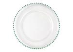 Lead Free Painted Gold Beads Crystal Glass Plates 32cm 13 Inch