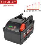 28V 6000mAh Milwaukee Replacement Power Tool Battery With Full Computer