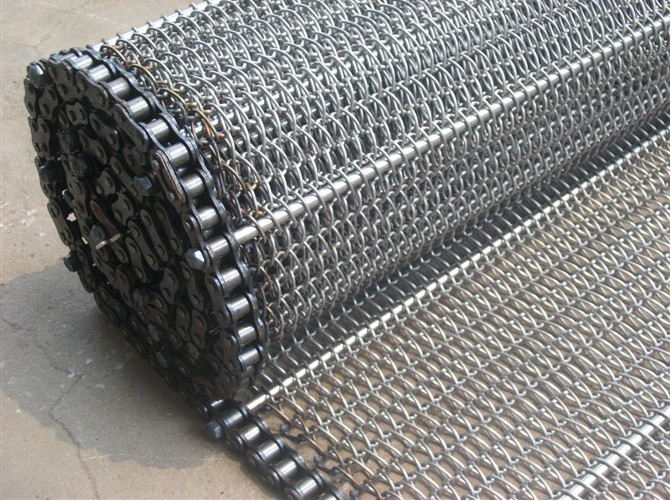 Hygienic Grade Chain Conveyor Belt For Biscuit Oven , Mesh Conveyor Belt Acid Resisting
