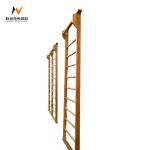 Customized Logo Availabled Red Pine Gymnastics Wall Bars Ladders for Wooden Yoga