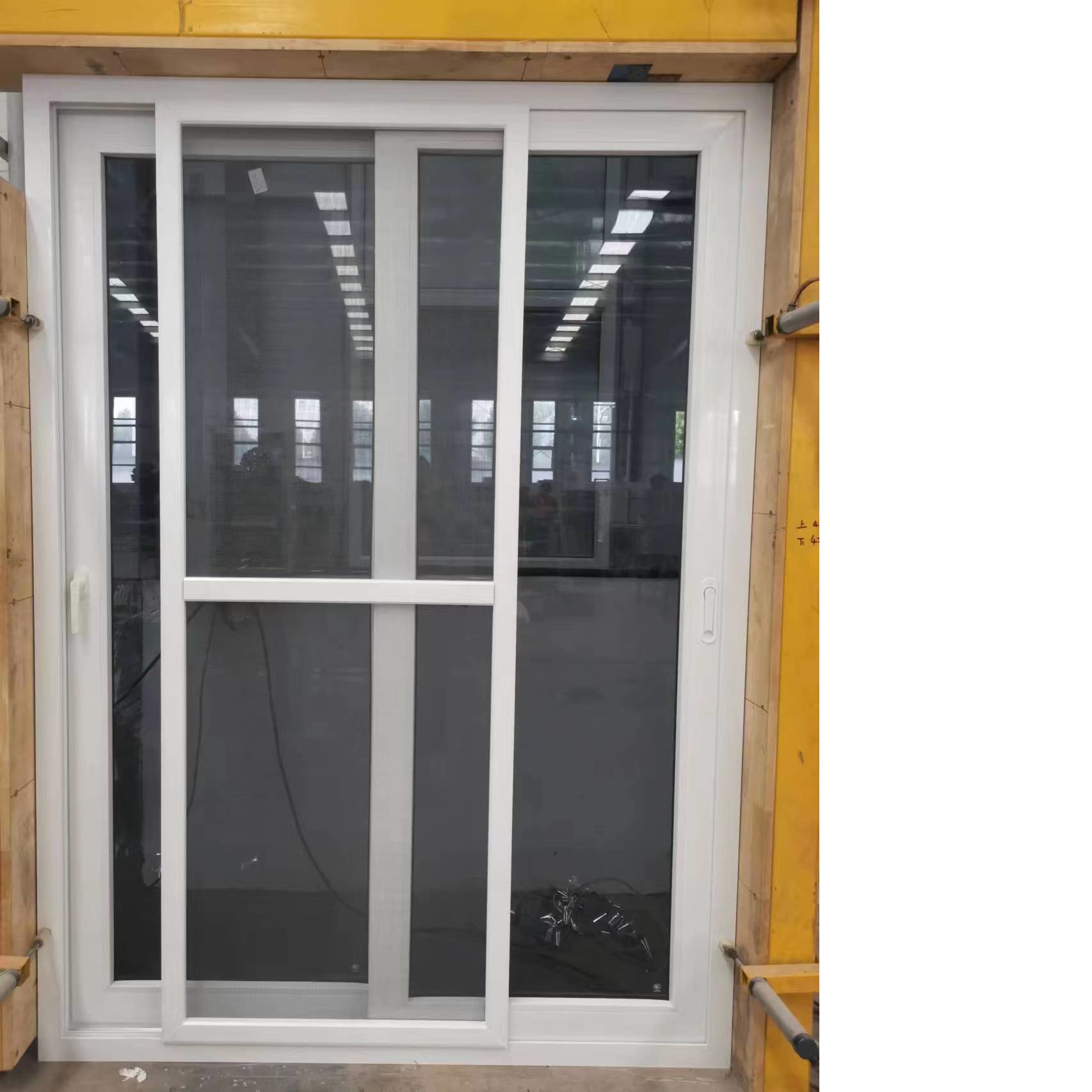 Indoor Plastic PVC Sliding Door For Balcony With Single Double Tempered Glass