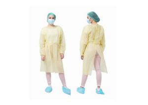 Quality Universal Size Yellow Disposable Isolation Gown Non Sterile Anti Bacterial wholesale