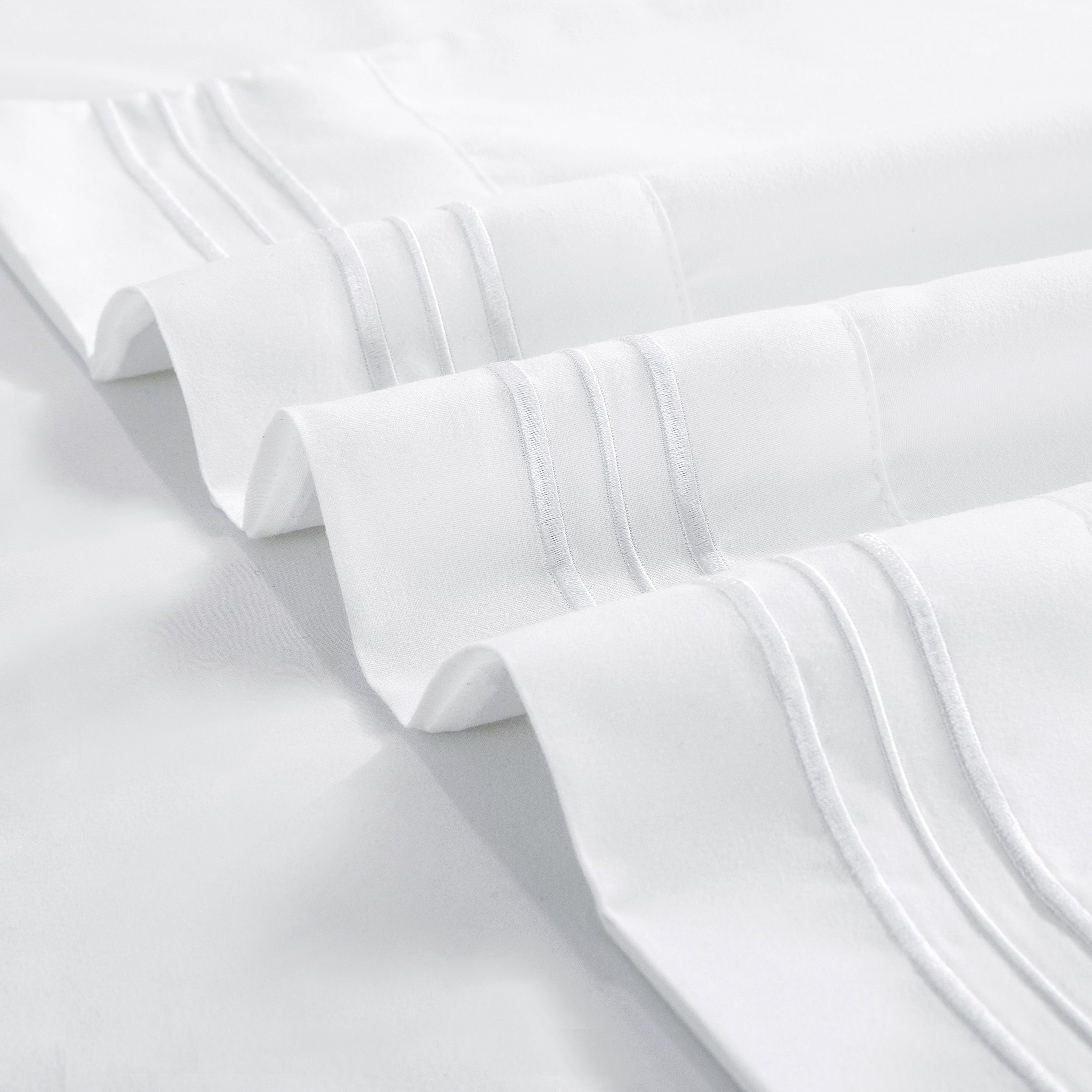 Cheapest Bed Sheet 200TC 100% Polyester Microfiber Three Lines Embroidery Set from Xinpai