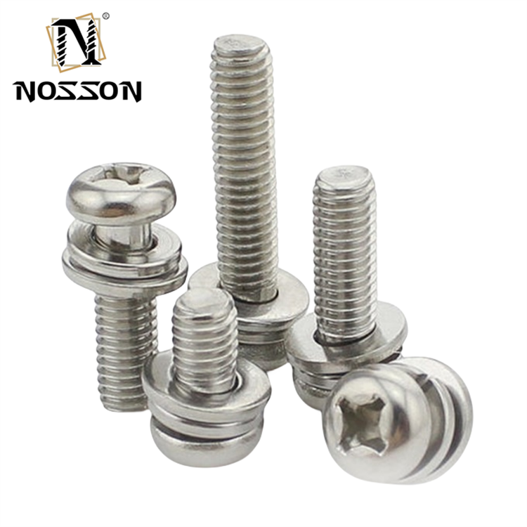 Carbon Steel Assembled Machine Screw Metric Measurement System M1.6 M2 M2.5 M3 M4 M5 M6 M8 M10 M12 M14 M16 M20 GB Standard