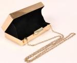 Luxury Rectangle Shape Gold Sparkly Clutch Bag Special Design