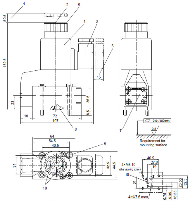 Super Hydraulic Poppet Valve , Hydraulic Control Valve With Solenoid Actuation