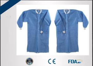 Quality Fiberglass Free Disposable Lab Gowns Non Toxic With Elastic / Knitted Cuff wholesale