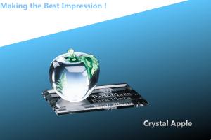Quality crystal apple with crystal flat base/crystal apple paperweight/crystal k9 awards/3D laser wholesale