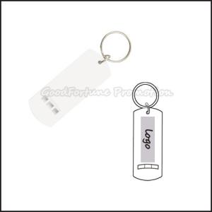 Quality Hot Sale promotional white advertising keychain keyrings with whistle sports gift wholesale