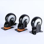 75mm 100mm 32mm Thickness Industrial Furniture Trolley Black Single Bearing