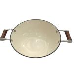 15Inch Cast Iron Skillet Chinese Wok With Durable Loop Handles