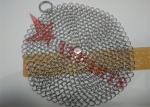 6"x6" Round Kitchen Chain Mail Scrubber For Pans Skillets Cleaning