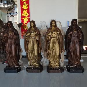 Quality Bronze Virgin Mary Statue Sculpture Life Size Catholic St Mary Metal Religious Statues Factory Spot Goods wholesale