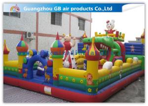 Quality Big PVC Inflatable Fun City With Dolls , Cartoon Inflatable Play Park For Kids wholesale