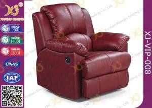 Quality Real Leather Cinema Recliner Chair , Home Theater Sofa With Food Tablet wholesale