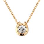 1.0mm Rose Gold Horseshoe Necklace Personalized 1.5g 18 Karat