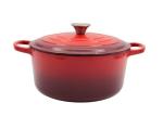OEM ODM 21.3*10cm Red Cast Iron Dutch Oven ISO9001 certificated