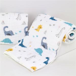 Quality Ultra Soft Muslin Stroller Blanket Breathable Skin Friendly Eco Printing wholesale