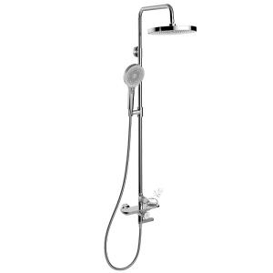 Quality H 817-1207mm Wall Mount Shower Faucet Set Round Headshower Handshower wholesale