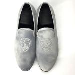 Embroidered Slip On Velvet Loafers , Male High End Mens Loafers