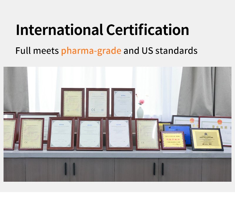International Certification Full meets pharma-grade and US standards