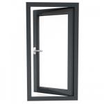Double Glazed Black Aluminium Casement Windows ISO9001