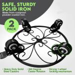 Sturdy Rolling Plant Stand Heavy-Duty Wrought Iron Plant Dolly for Floor