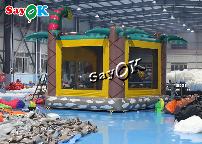 Giant Jungle Park Inflatable Dinosaur Jumping Castle For Children