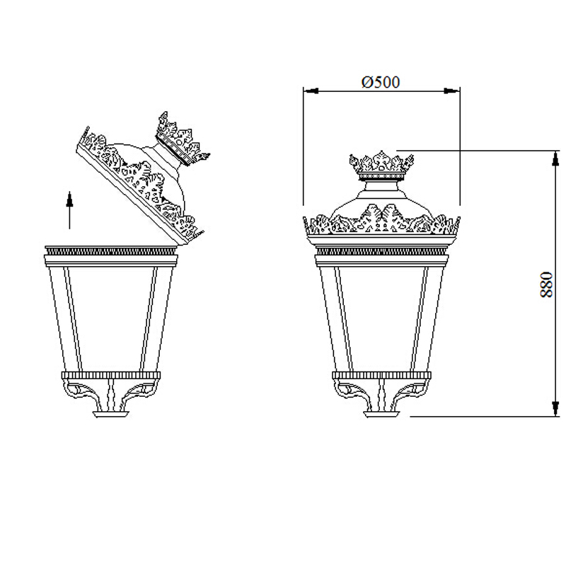 70-150w AC Power Supply Morden LED Villa Garden Light Porsche