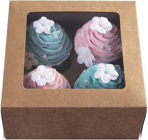 Quality Valentines Day Cookie Gift Bakery Kraft Paper Cupcake Boxes wholesale