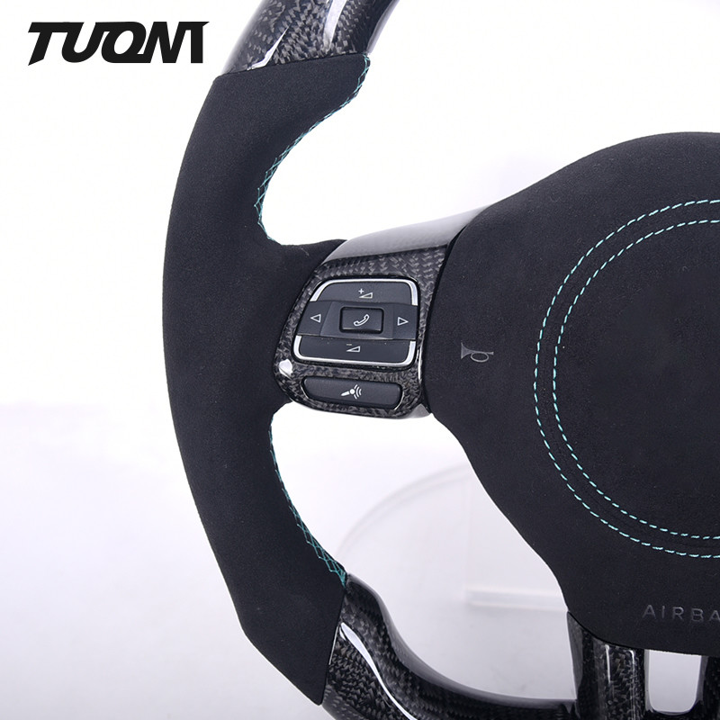 VW Volkswagen Golf6 GTI 6R Black Carbon Fiber Leather Steering Wheel OEM Steering Wheels
