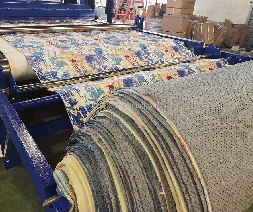 Automatic Sponge Laminated Carpet Embossing Machine with Cutting 2 in 1 Easy to Operate