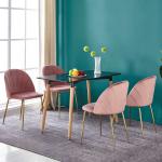 220lbs Capacity 2pc Pink Dining Chair Sets Radioactive Pattern Easy To Assemble