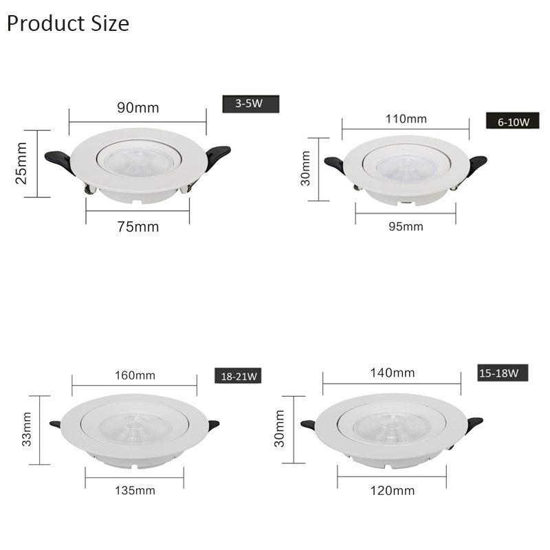5700k Recessed LED Downlights , 5 Inch Led Recessed Light Retrofit 20W