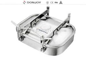 Quality 3A / SMS / ISO Sanitary Rectangular Tank Manhole Cover Outward Opening wholesale
