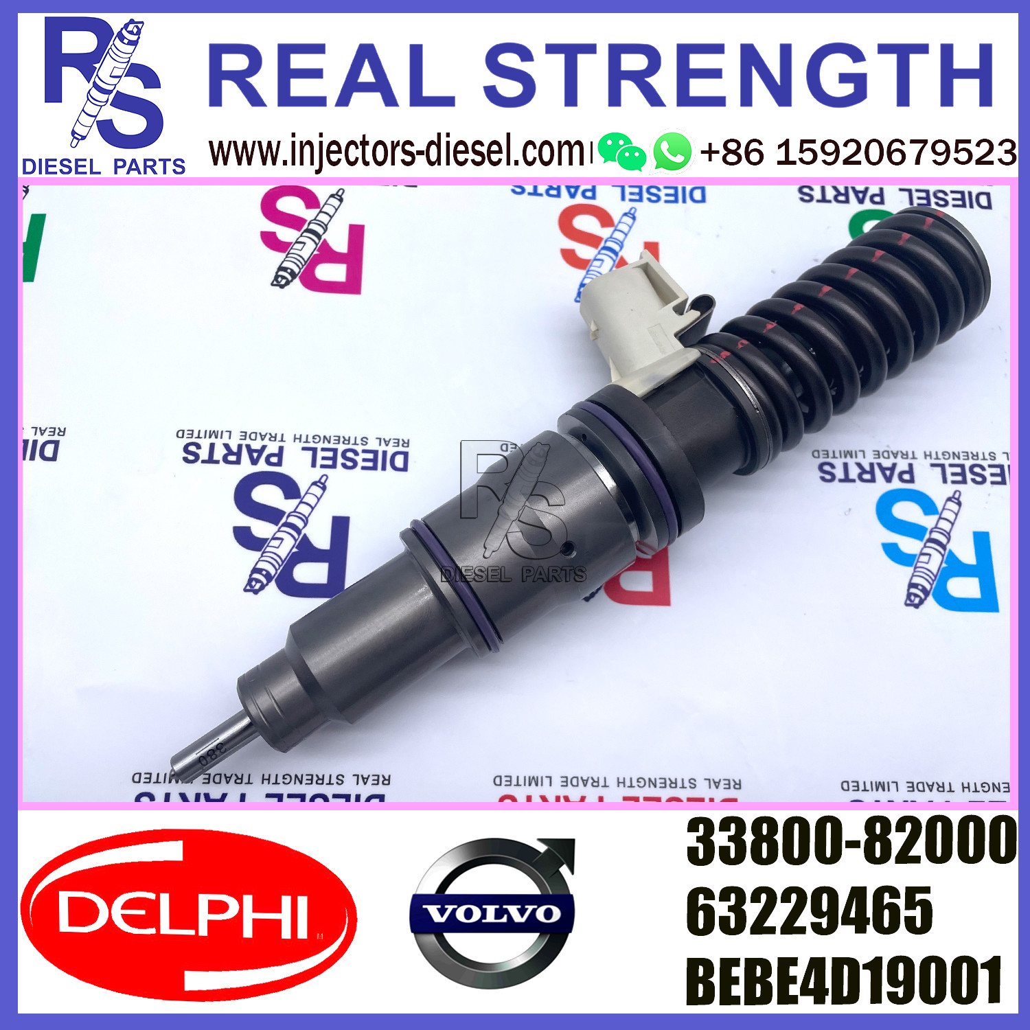 DELPHI injector BEBE4D19001 Diesel pump Injector V-O-L-V E3.18 33800-82000 63229465 for HYUNDAI 12L HIGH POWER