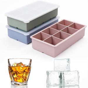 Quality Easy To Clean Pink Silicone Ice Cube Trays Leak Proof Lid BPA Free Large Size Ideal for Cocktails Whiskey Baby Food wholesale