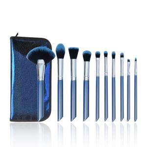 Quality Luxury Cosmetic Brush Set High Performing Fancy Pearly Blue Color wholesale