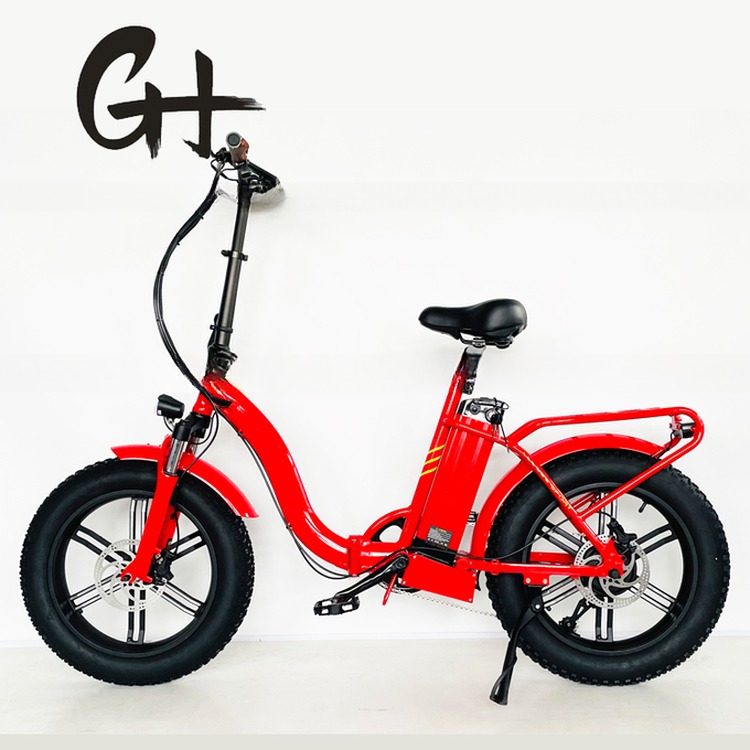 750W 1000W 48V Fat Tire 4.0" Folding Silver Frame 5 Spokes Electric Folding Bike 20 Inch
