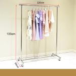 Industrial Single Pole Home Cloth Display Stand Stainless Steel Clothes Rack