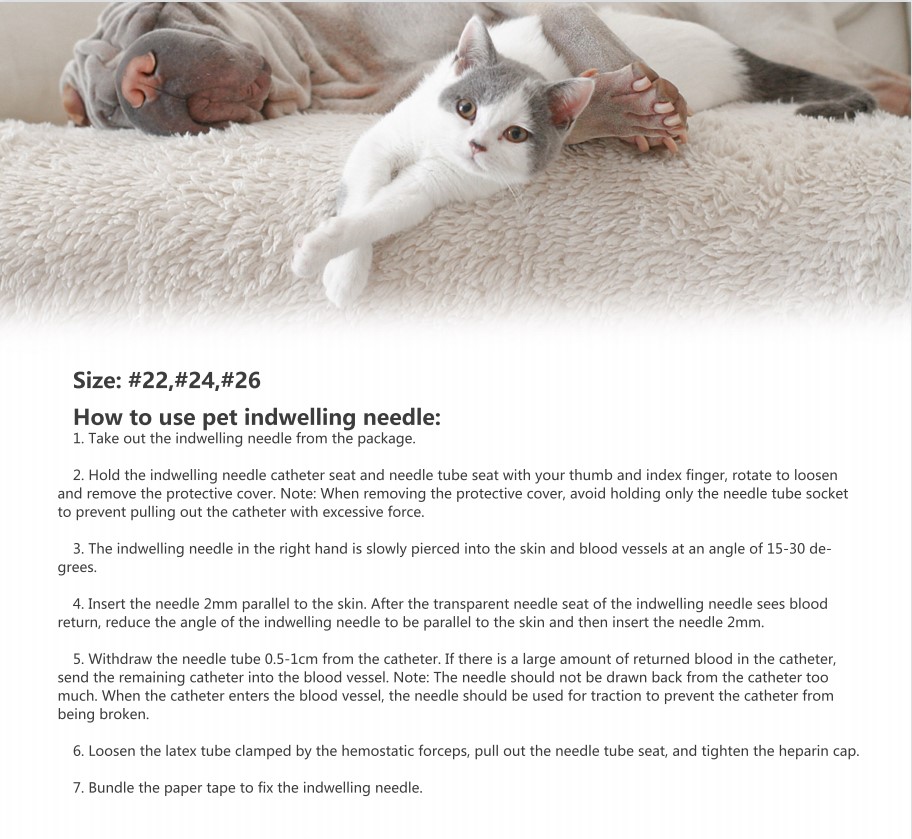 I.V.cannula needle special use for Pet indwelling need