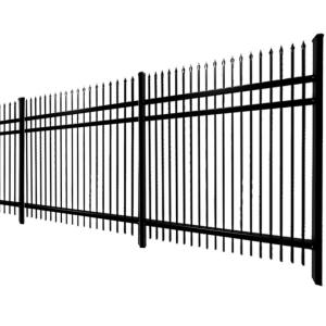 Quality Spear Top Black Solid Tubular Steel Fence 3 Rail Powder Coated Tubular Fencing wholesale