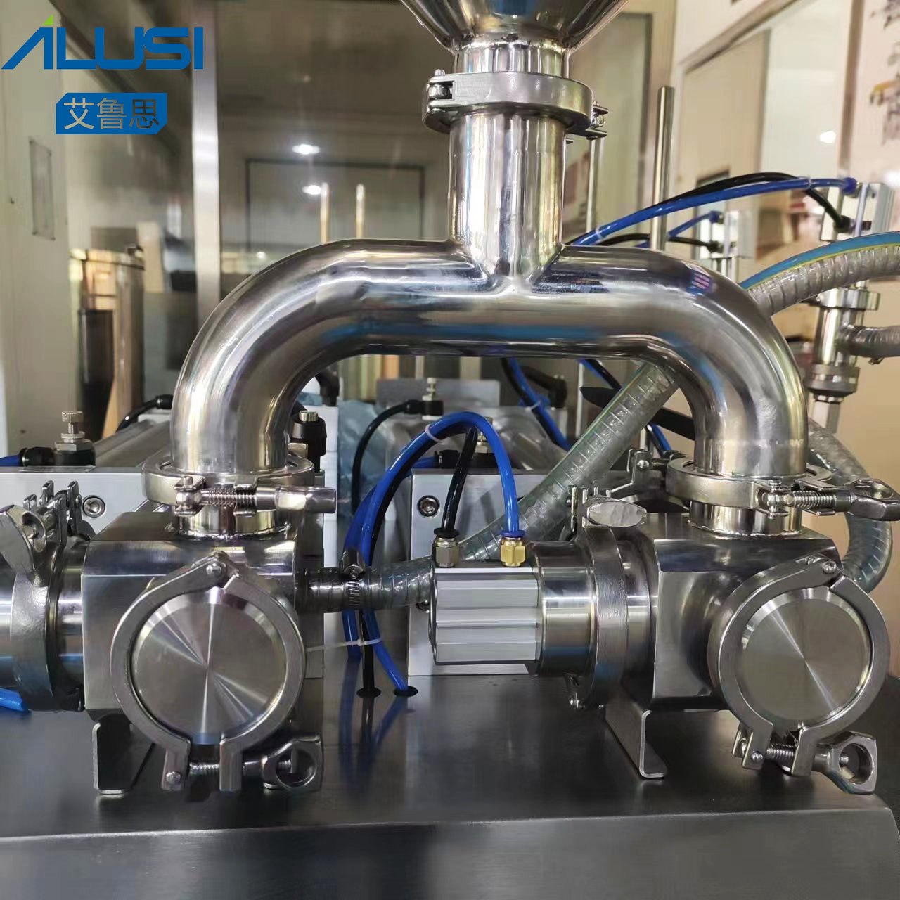 SUS 304 Double Nozzle Piston Filler Semi Automatic Paste Dispenser For Oil Cream