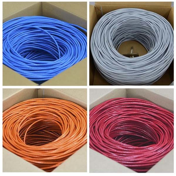 Bare Copper Core Outdoor 305m FTP LAN Cable CAT5e PE / PVC Sheathed
