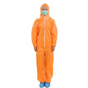 Quality Impervious Disposable Protective Wear , Non Woven Orange Disposable Coveralls wholesale