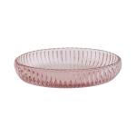 Pink Glass Bathroom Sets Pumpkin Shape Vertical Stripe Glass Lotion Dispenser