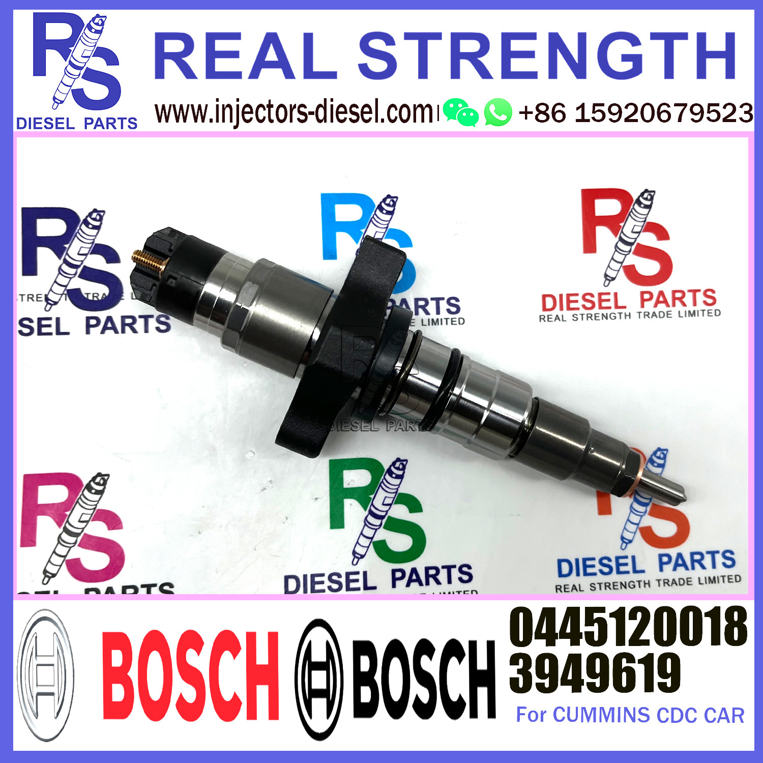 diesel engine common rail fuel injector 0445120018 3949619 for Cummins CDC engine ，fuel INJECTOR 0445120018 3949619