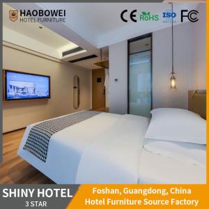 Quality Soft Package Moderate 3 Star Hotel King Size Bedroom Set Headboard Bed Furniture Set wholesale