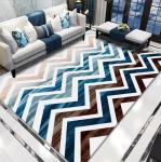 Geometric Pattern Waved Curved Line Living Room Floor Carpet Special Style