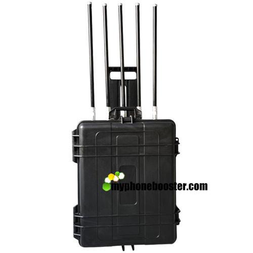 5 Bands 500W High Power Briefcase Portable Mobile Phone Signal Jammer Military